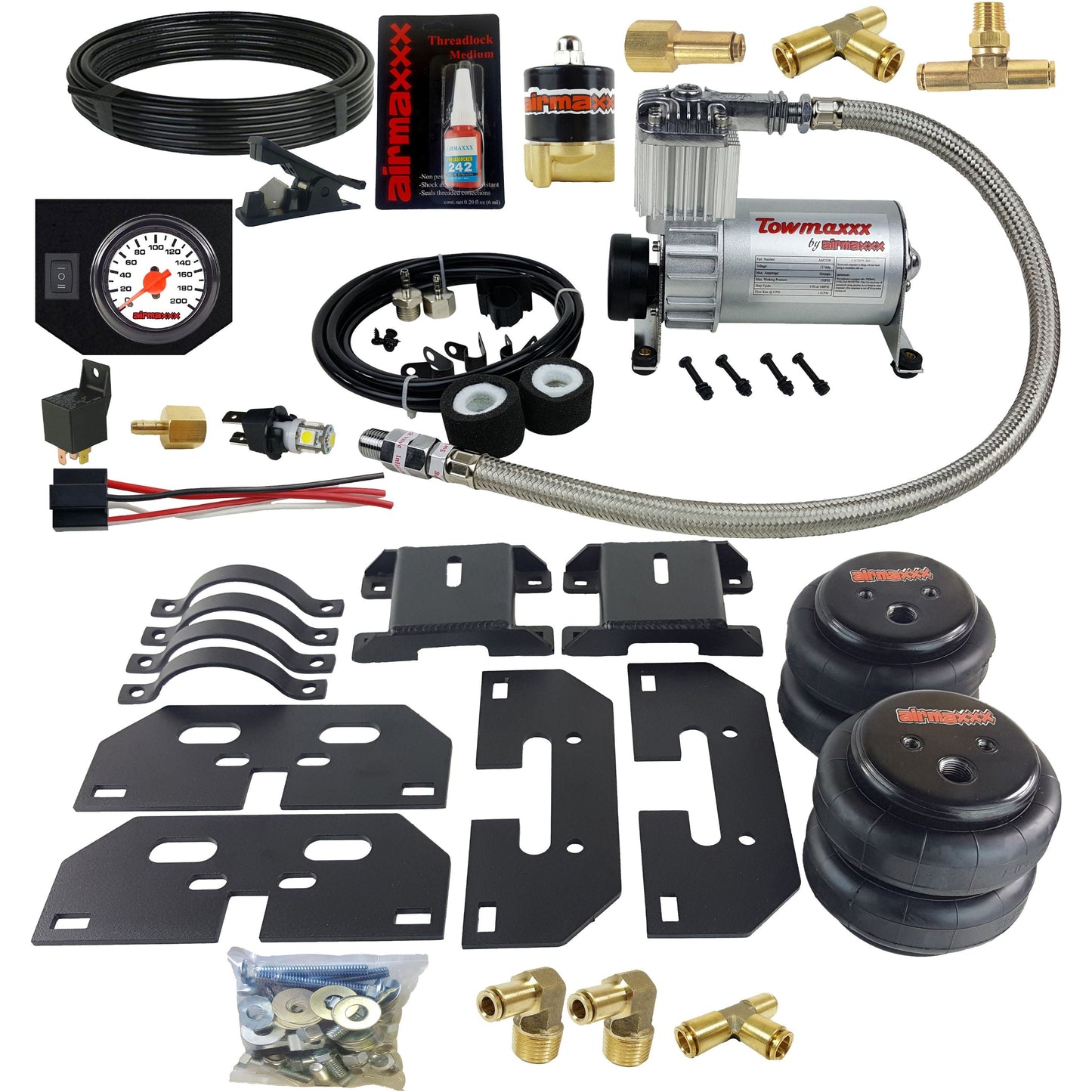 airmaxxx Tow Assist Kit w/Air Management 2003-13 Dodge Ram 8 Lug Truck-Stock Height