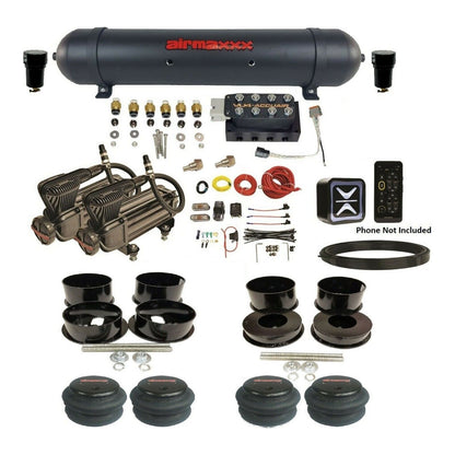 Air Suspension Kit Accuair Wireless Only E+ Connect & VU4 All Black Fits 1971-77 GM B-Body