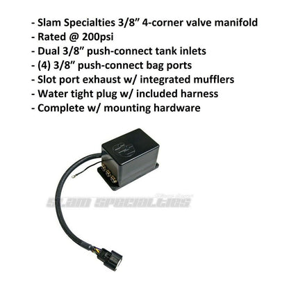 slam specialties 3/8 4-corner valve manifold