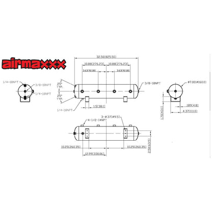 3/8" Complete Plug & Play airmaxxx Air Management System Chrome 480 Compressors
