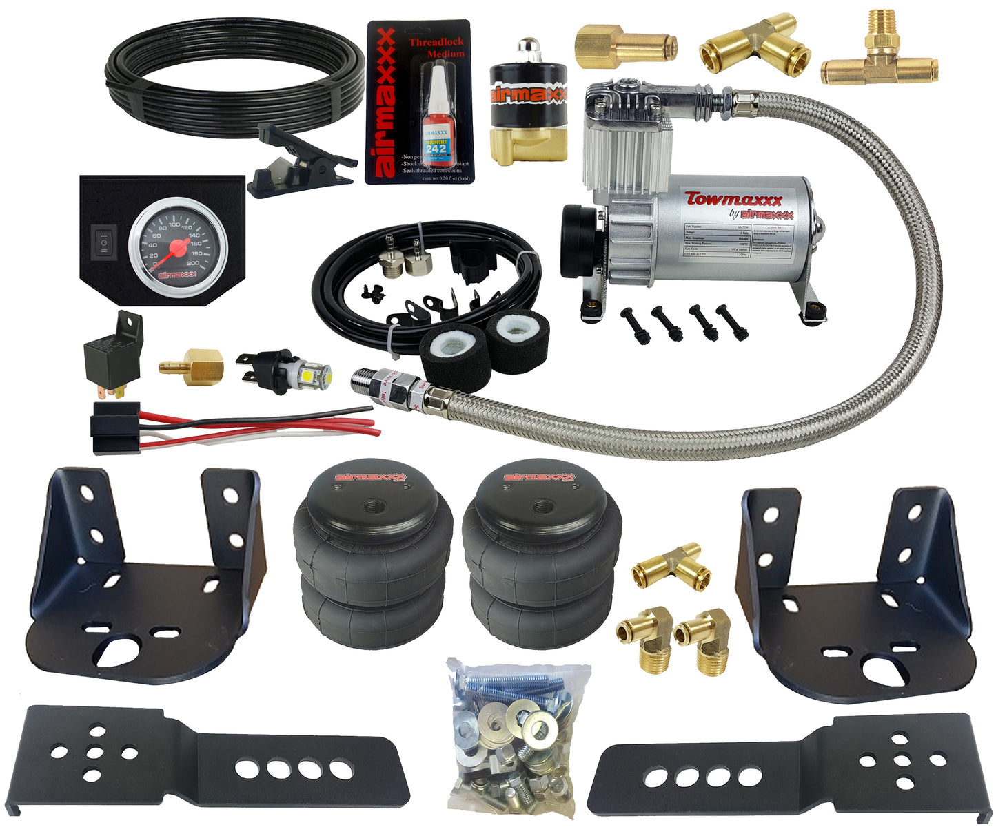 airmaxxx Air Suspension Helper Spring Kit - Tow Assist w/In-Cab Air Control