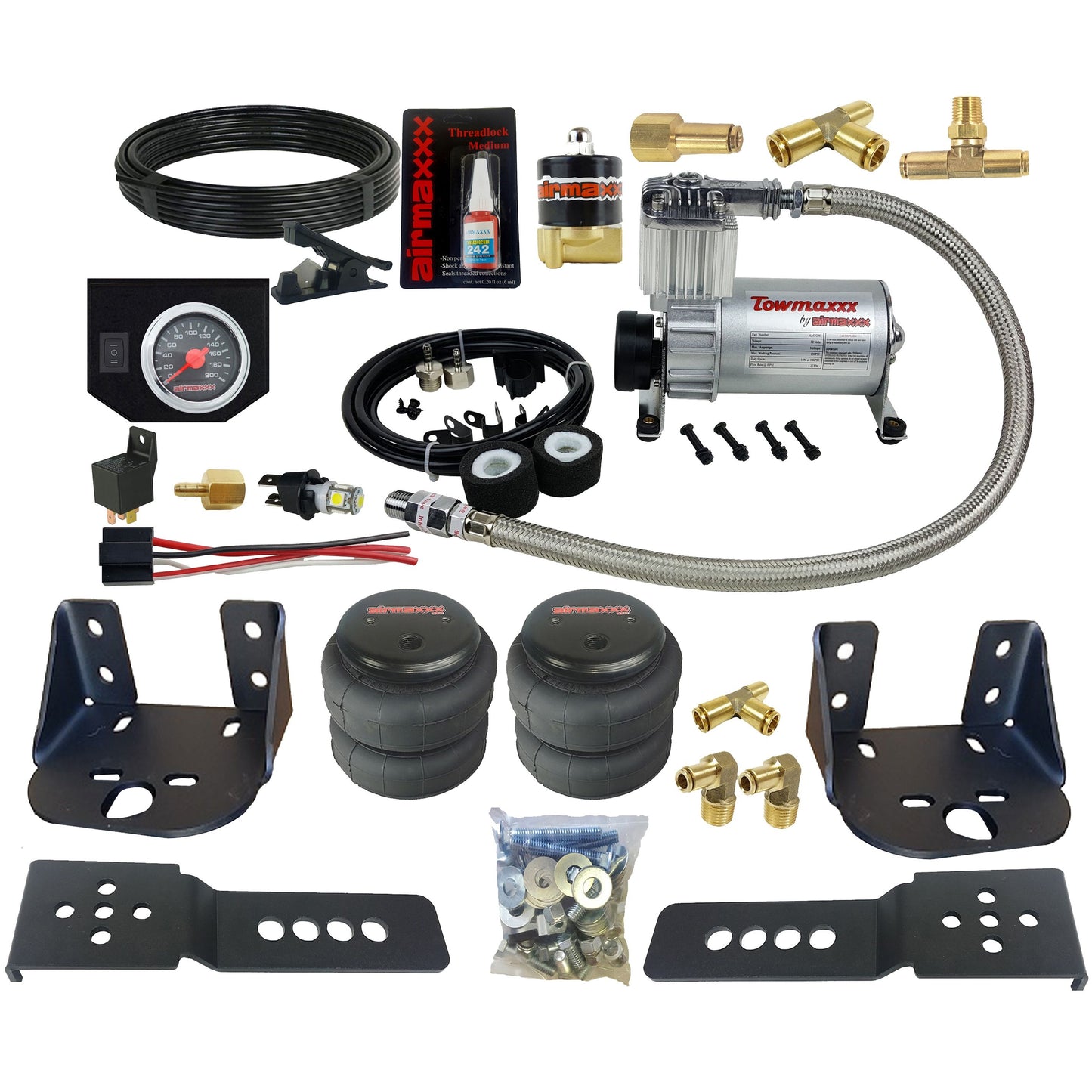 airmaxxx Air Suspension Helper Spring Kit - Tow Assist w/In-Cab Air Control