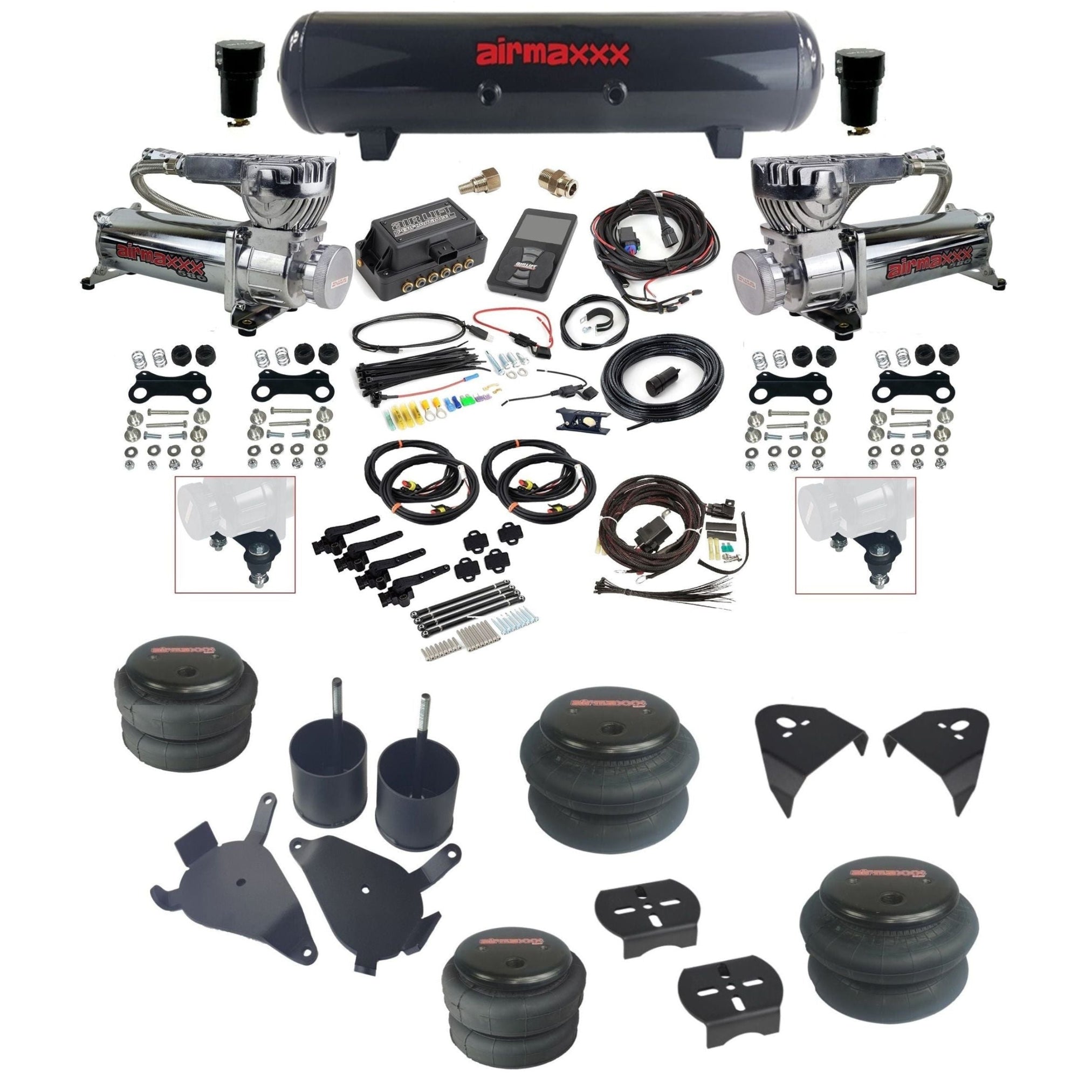 Air Lift 3H 27695 & airmaxxx Air Ride Kit Fits 1982–05 S10/S15