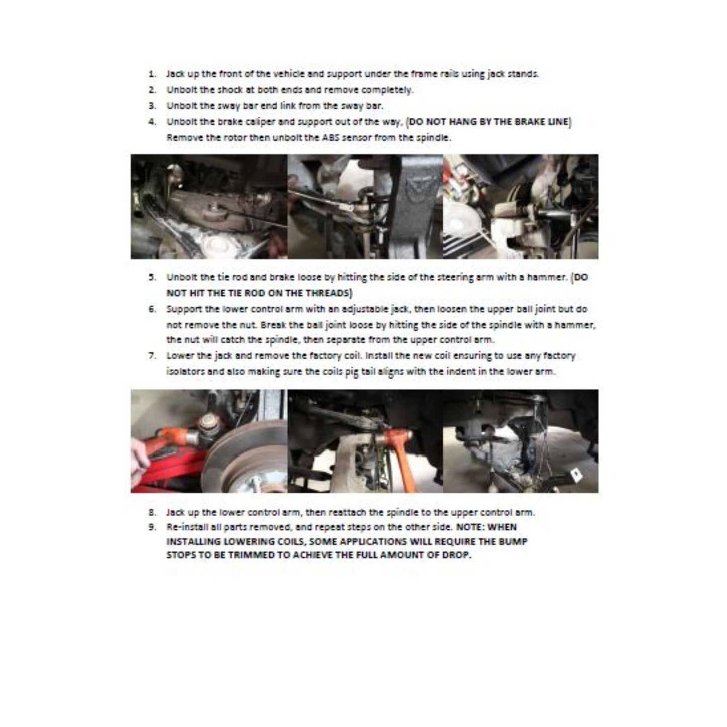 GM SUV suspension drop coils instructions