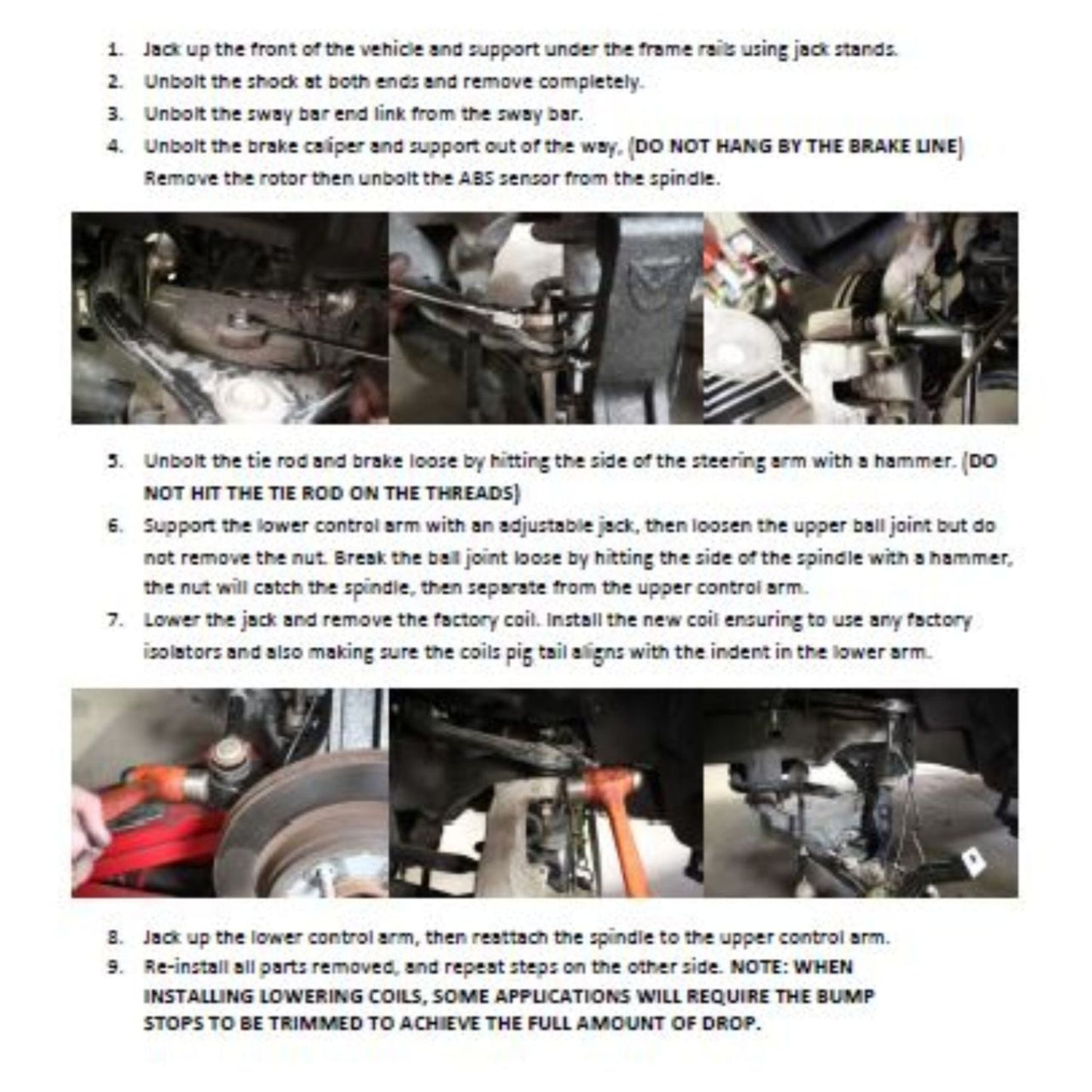 GM SUV suspension drop coils instructions