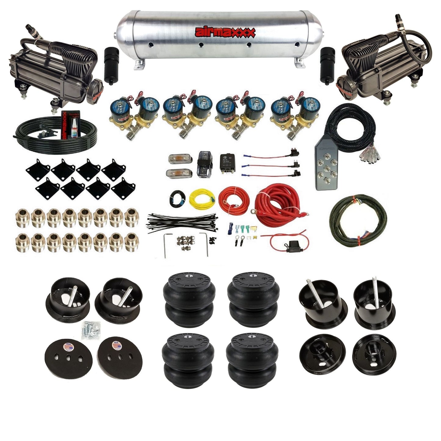 Complete 1/2" Fast Valve Air Suspension Kit Fits 1961-62 Deville