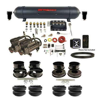Air Suspension Kit Accuair Wireless Only E+ Connect & VU4 All Black Fits 1971-96 GM B-Body