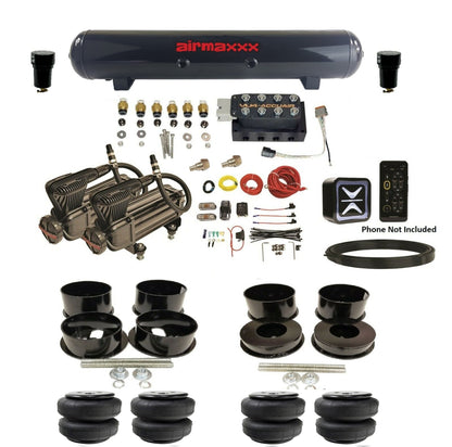 Air Suspension Kit Accuair Wireless Only E+ Connect & VU4 All Black Fits 1971-96 GM B-Body