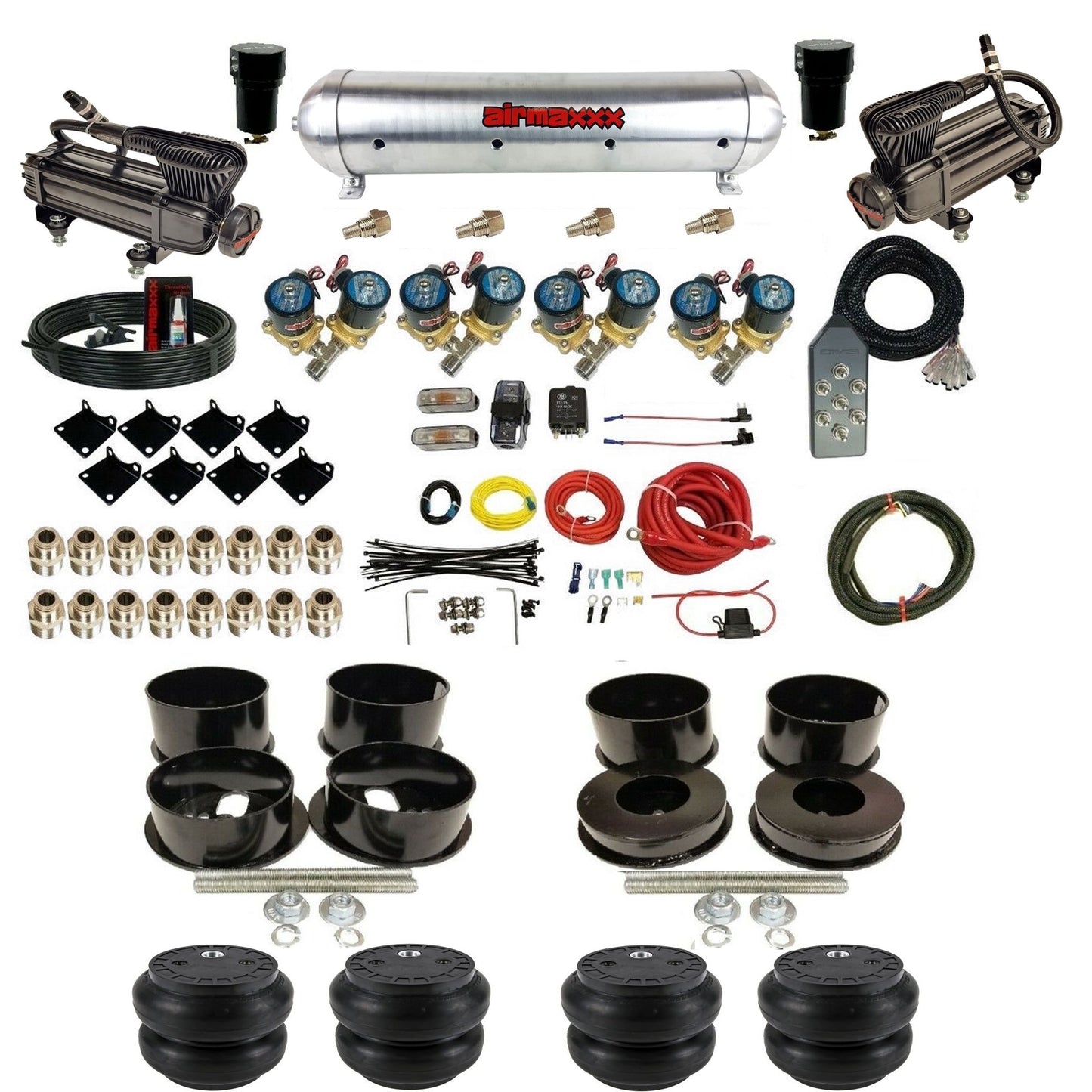 Air Suspension 1/2" Fast Bag Kit Fits 1971-96 GM B-Body