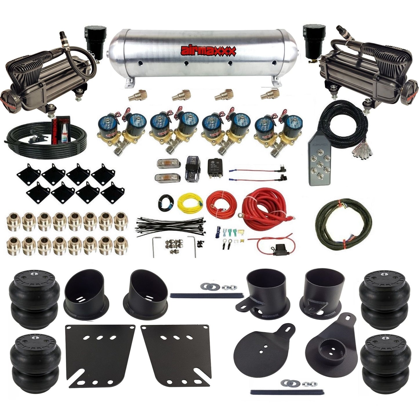 Complete 1/2" Fast Valve Air Suspension Kit Fits 1958-64 Impala