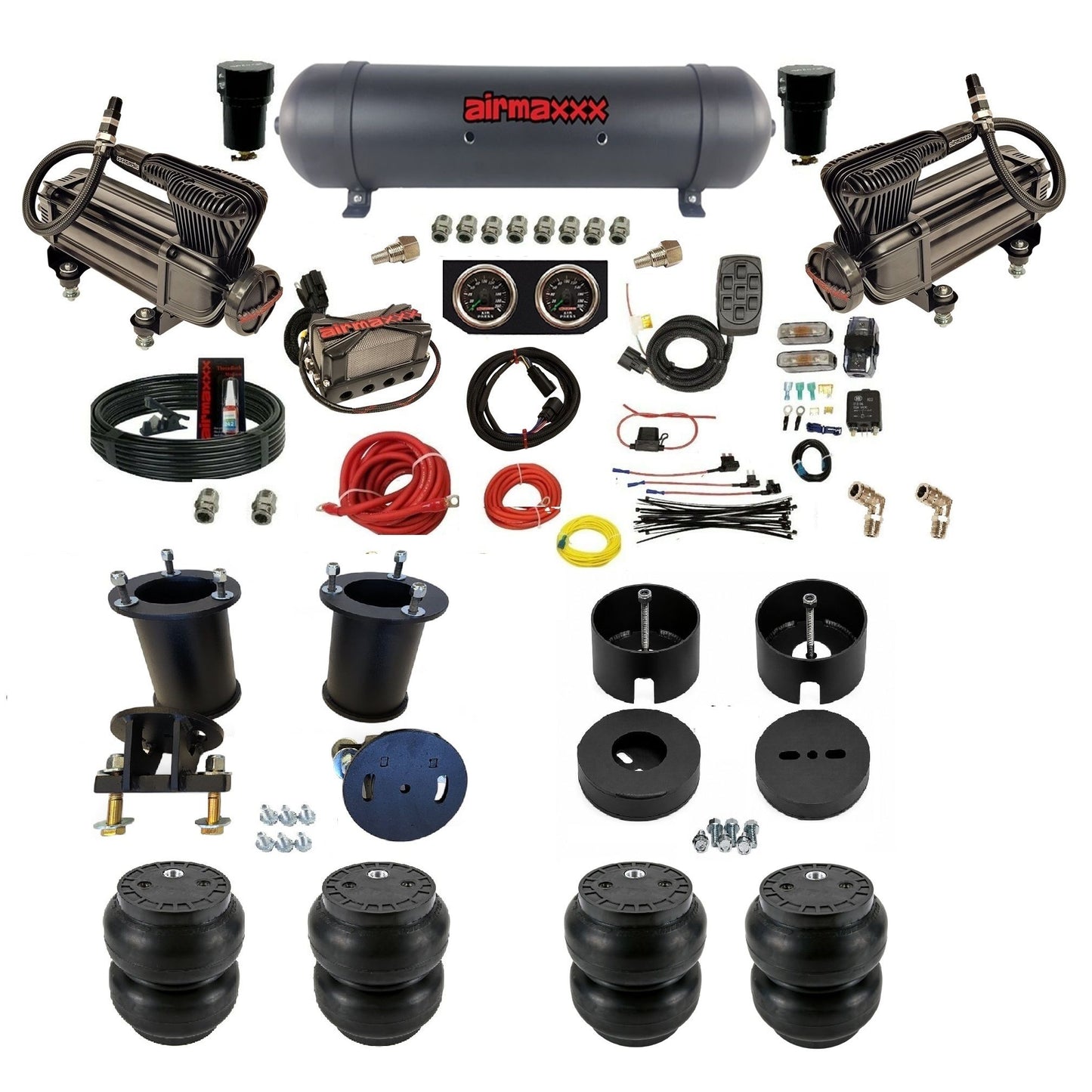airmaxxx X4 3/8" Air Ride Kit for 2007–2014 GM SUVs – Tahoe, Suburban, Avalanche, Yukon & Escalade