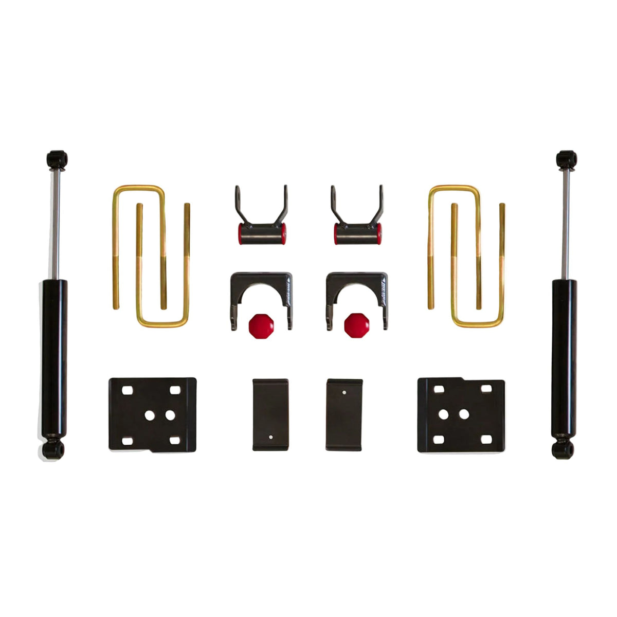 2015-2026 Ford F150 rear drop suspension | MaxTrac F-150 flip kit shackles and 2200LL-9 rear shocks | Ford F150 4WD 6 inch rear axle flip lowering kit | MaxTrac 203250 rear components for 4 front 6 rear drop