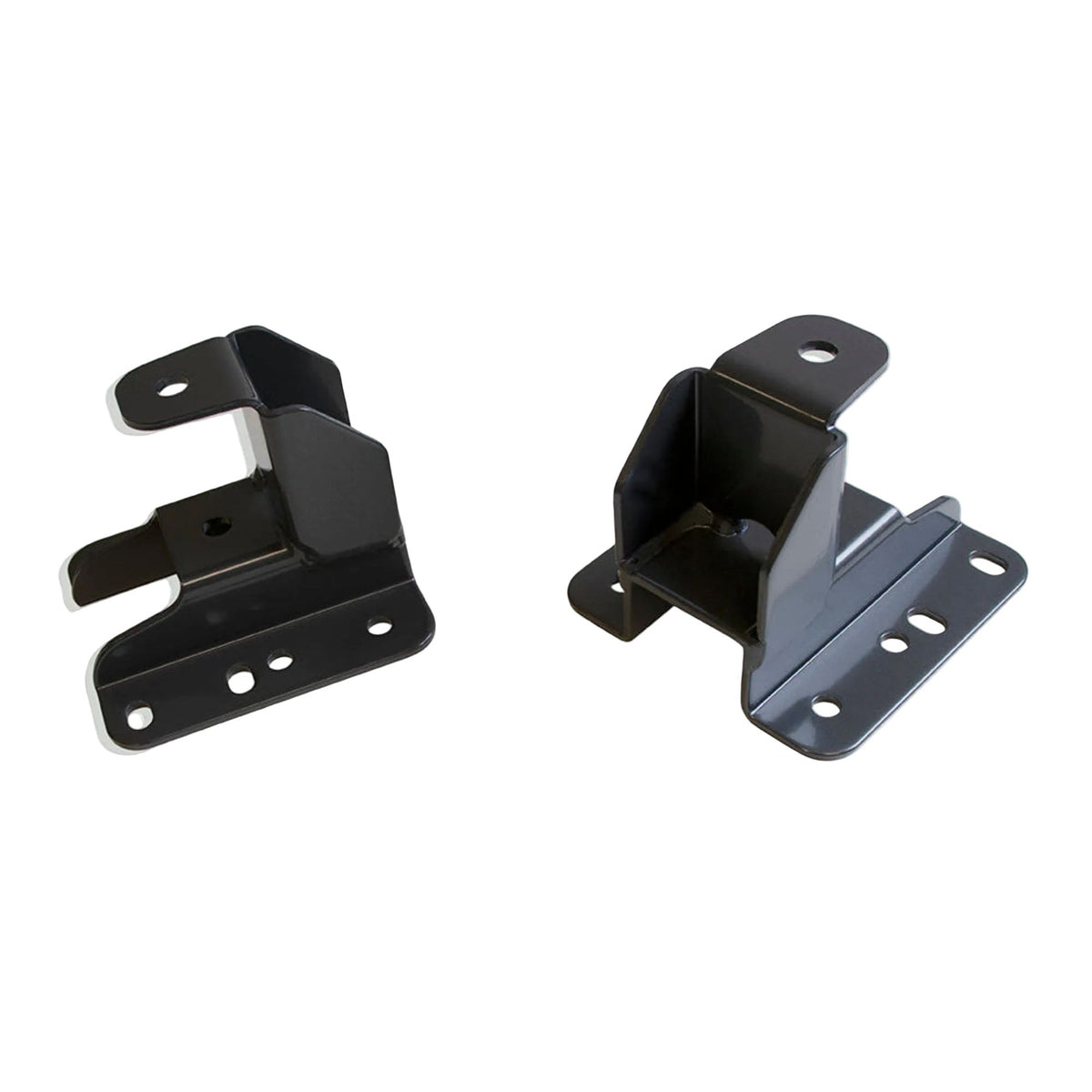 2007-2018 GM 1500 1 to 2 inch rear lift | MaxTrac leaf spring hangers for rear flip kit | Silverado Sierra steel rear suspension hanger pair | MaxTrac 3013RH grey powder coated lift hangers