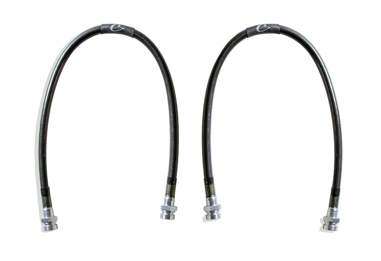 2007-2021 Tundra 2WD stainless braided brake hoses | MaxTrac 20 inch front brake lines for Tundra lift spindles | DOT compliant Toyota Tundra extended brake line pair | MaxTrac five layer stainless braided front brake hoses