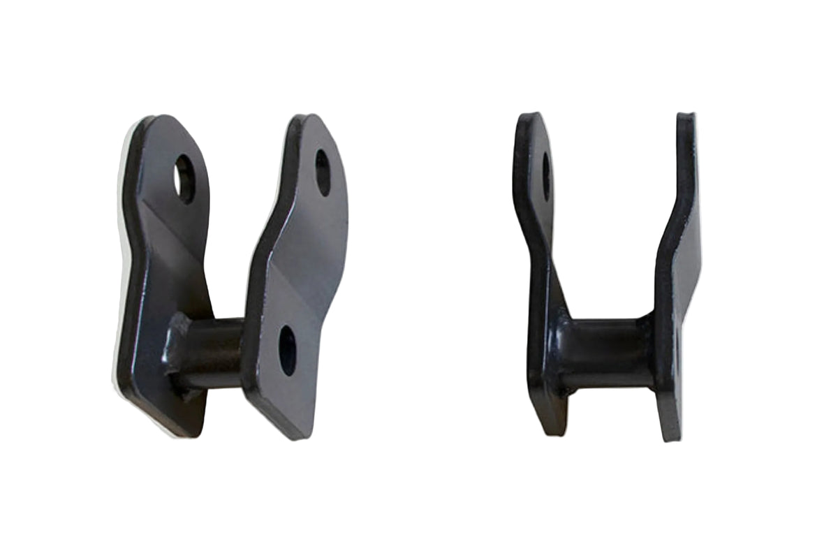 2014-2026 Ram 2500 4WD 2 inch spacer lift brackets | 2013-2026 Ram 3500 4WD front shock extensions | MaxTrac steel grey powder coated shock extenders | Ram HD 2 inch leveling kit shock extension pair