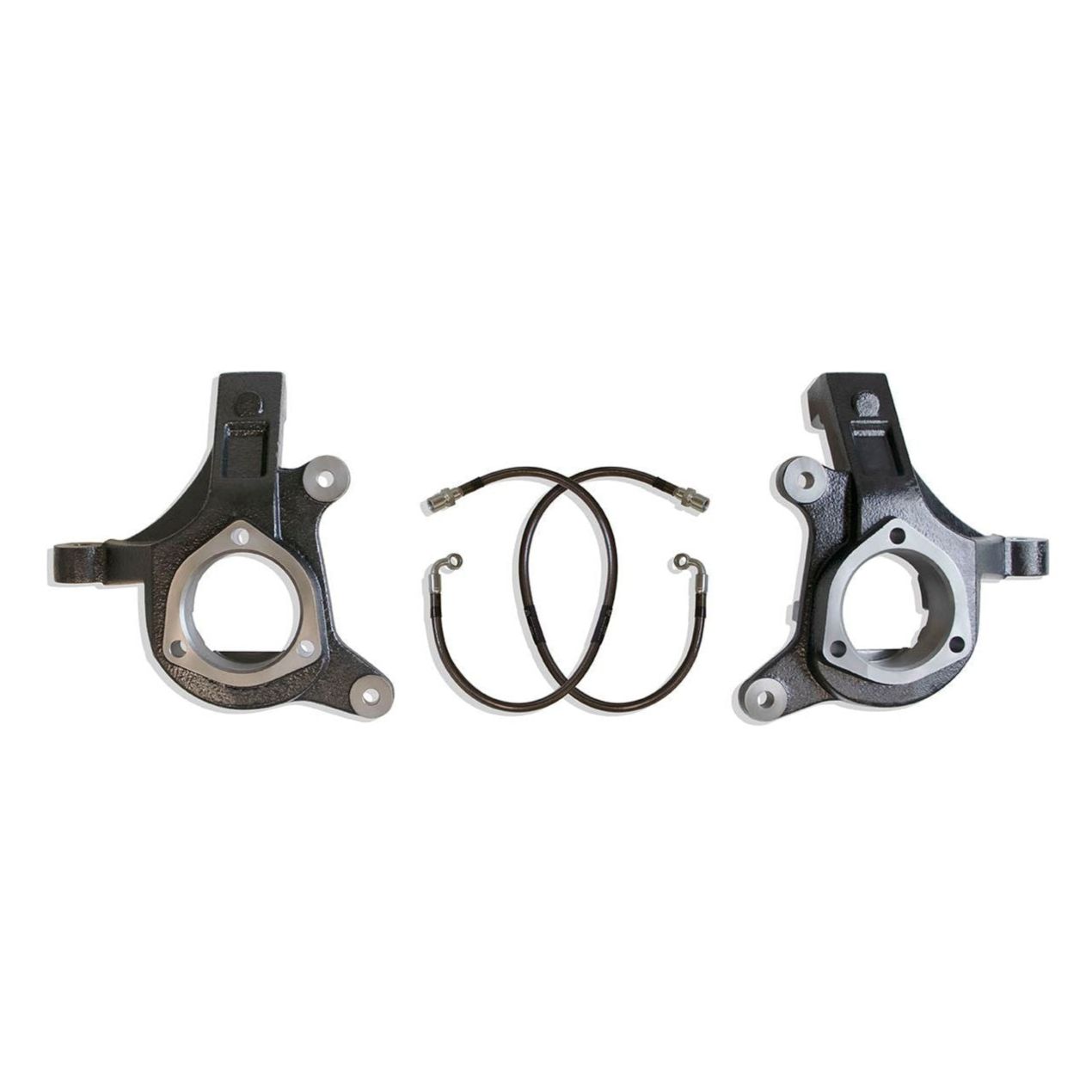 MaxTrac 701330BL 3-inch front lift spindles with brake lines for Silverado 1500 and GM SUV 2WD with cast steel suspension.