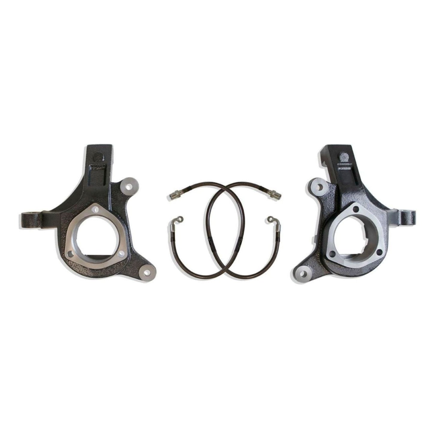 MaxTrac 701330BL 3-inch front lift spindles with brake lines for Silverado 1500 and GM SUV 2WD with cast steel suspension.