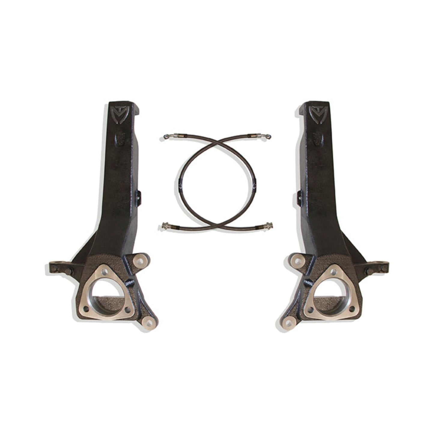 Nissan Titan front lift spindle kit with brake lines | MaxTrac Titan spindle lift clears 33 inch tires | 2004-2024 Nissan Titan 2WD suspension lift spindles