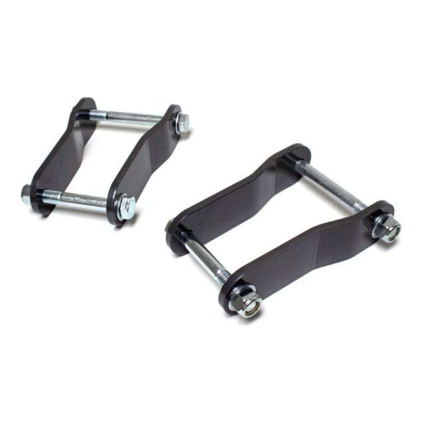 Bolt on rear lift shackles for 2007-2021 Toyota Tundra | Grey powder coated Tundra lift shackles