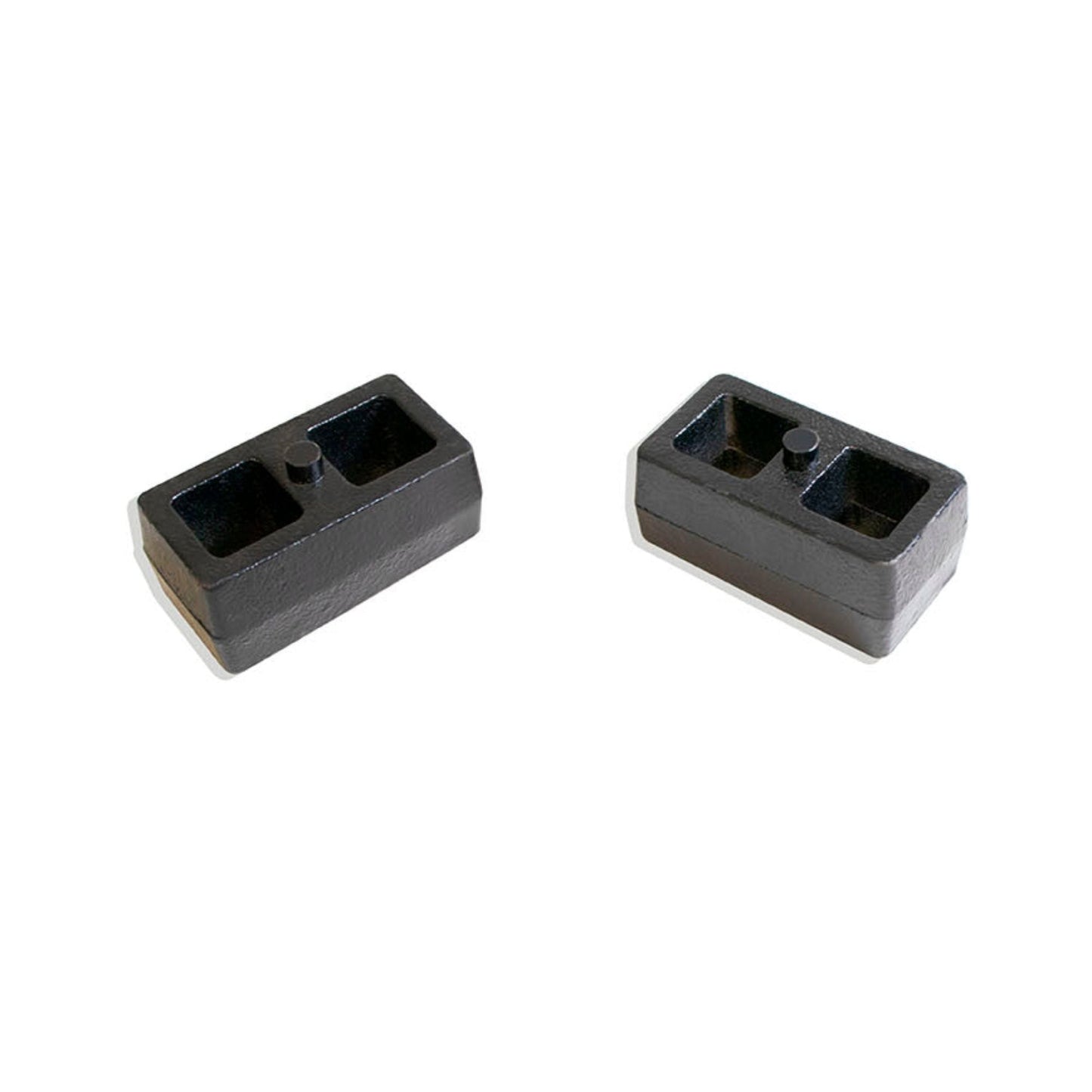 Steel rear lift blocks with 2 degree taper | MaxTrac black powder coated lift blocks | Rear suspension lift blocks for trucks | Heavy duty 2 inch steel lift blocks