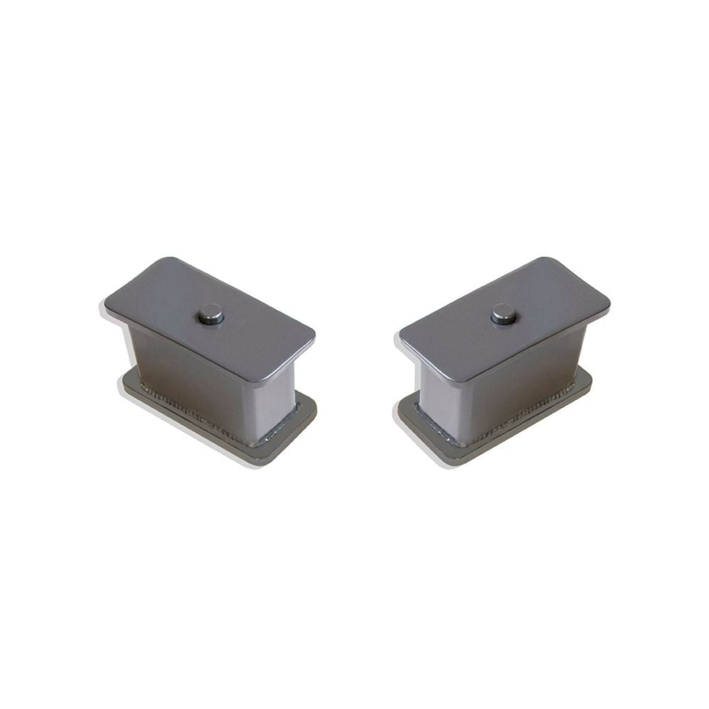 Fabricated steel rear lift blocks with 3 degree taper | MaxTrac grey powder coated truck lift blocks | Rear suspension lift blocks for lifted trucks | Heavy duty 3 inch steel lift blocks