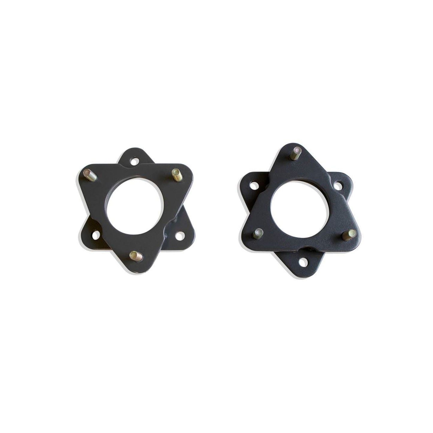 MaxTrac 831320 2-inch grey powder-coated steel front strut spacers for 2007–2018 Chevy Silverado & GMC Sierra 1500 leveling kit.