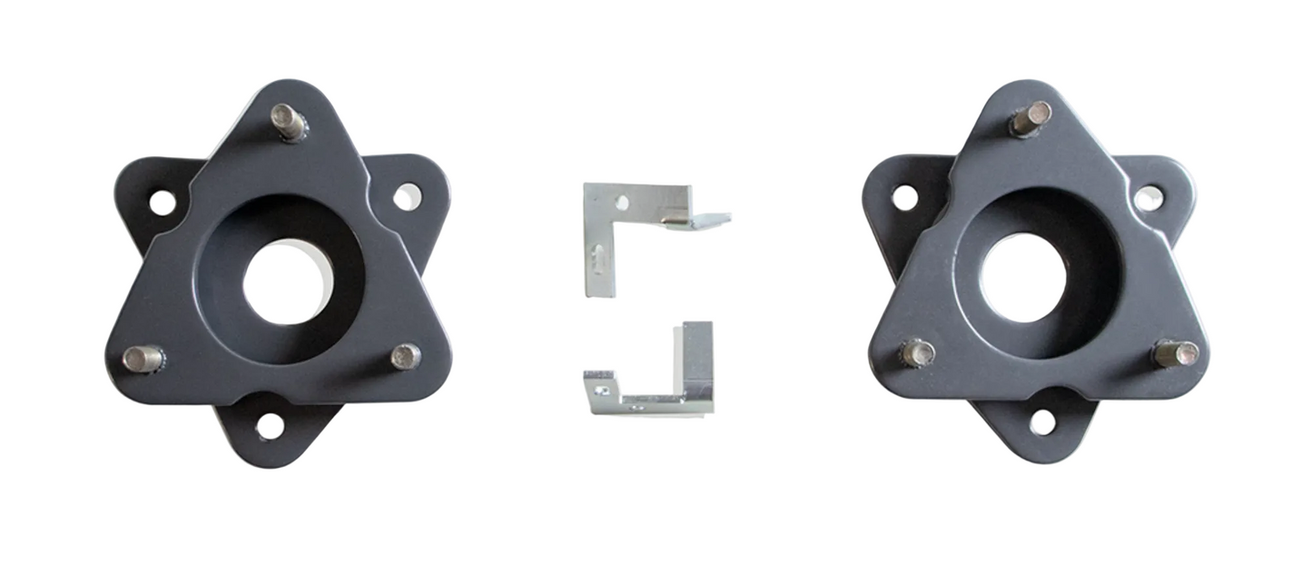 2019-2026 GM 1500 MagneRide front leveling kit | MaxTrac 2 inch steel spacers with front sensor provisions | Silverado Sierra Adaptive Ride spacer set for 33 inch tires | MaxTrac 831920MR non Air Ride front suspension lift