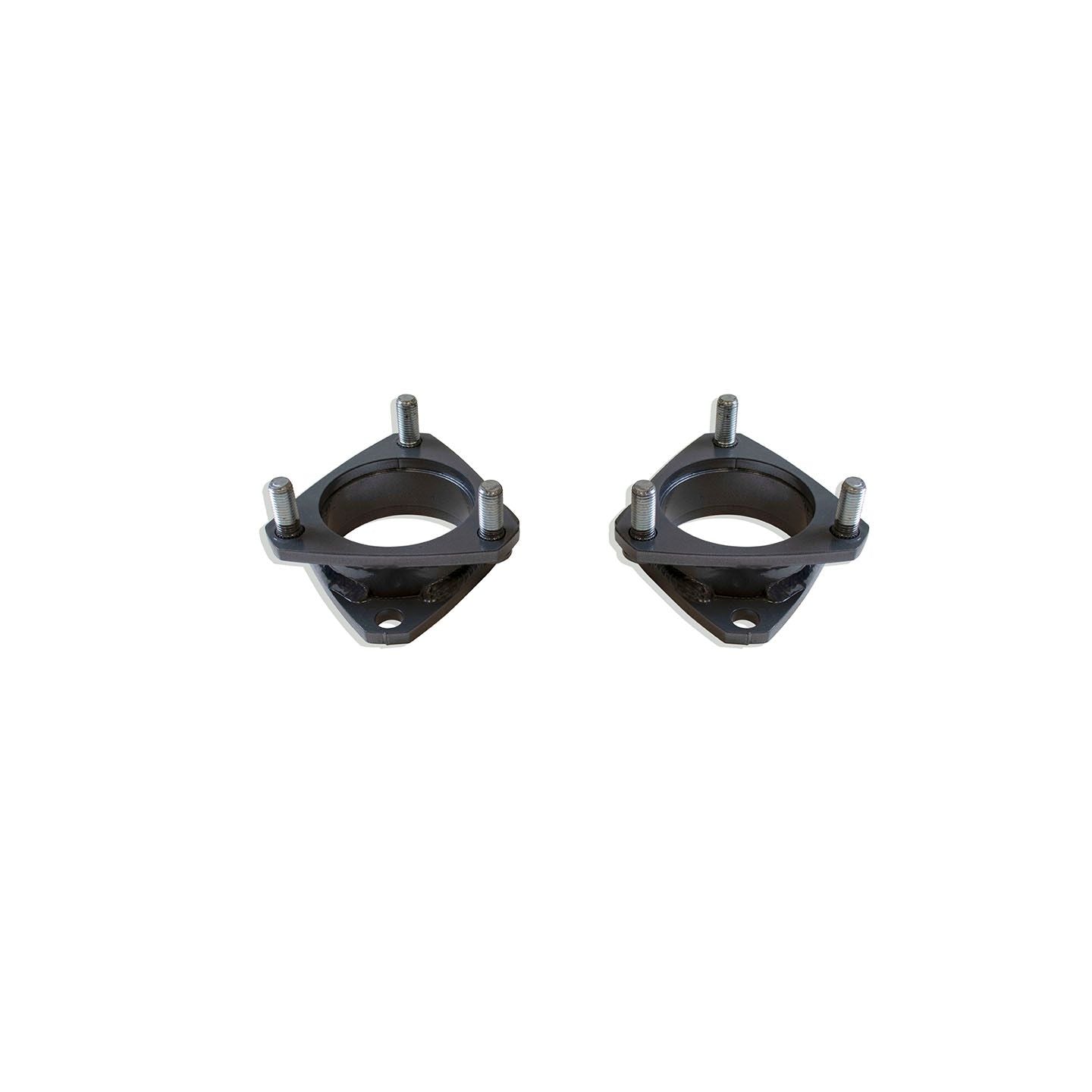 MaxTrac 836925 2.5-inch steel front strut spacers for 1996–2004 Toyota Tacoma 6-lug leveling kit.