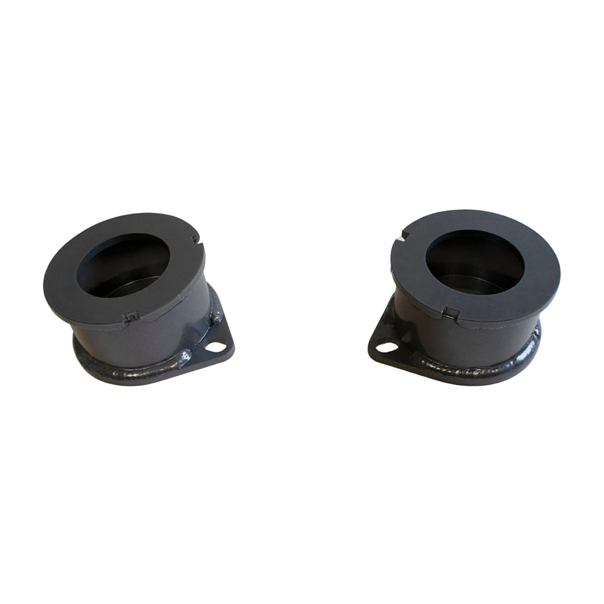 2007-2026 Jeep JK JL front lift spacers | MaxTrac Wrangler 4xe Hybrid 2.5 inch coil spacer lift | Jeep Wrangler front leveling spacers for up to 35 inch tires | MaxTrac 839725F grey powder coated steel coil spacers | MaxTrac 839725F front spacers with 839720 complete kit option