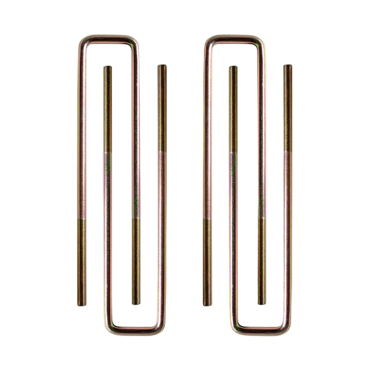 15.5 x 2.625 x 9/16 rear U-bolt set | MaxTrac U-bolts for 6 to 7 inch lift blocks | Chevy GMC 1500 gold zinc plated suspension U-bolts | Silverdo Seirra suspention U bolt set