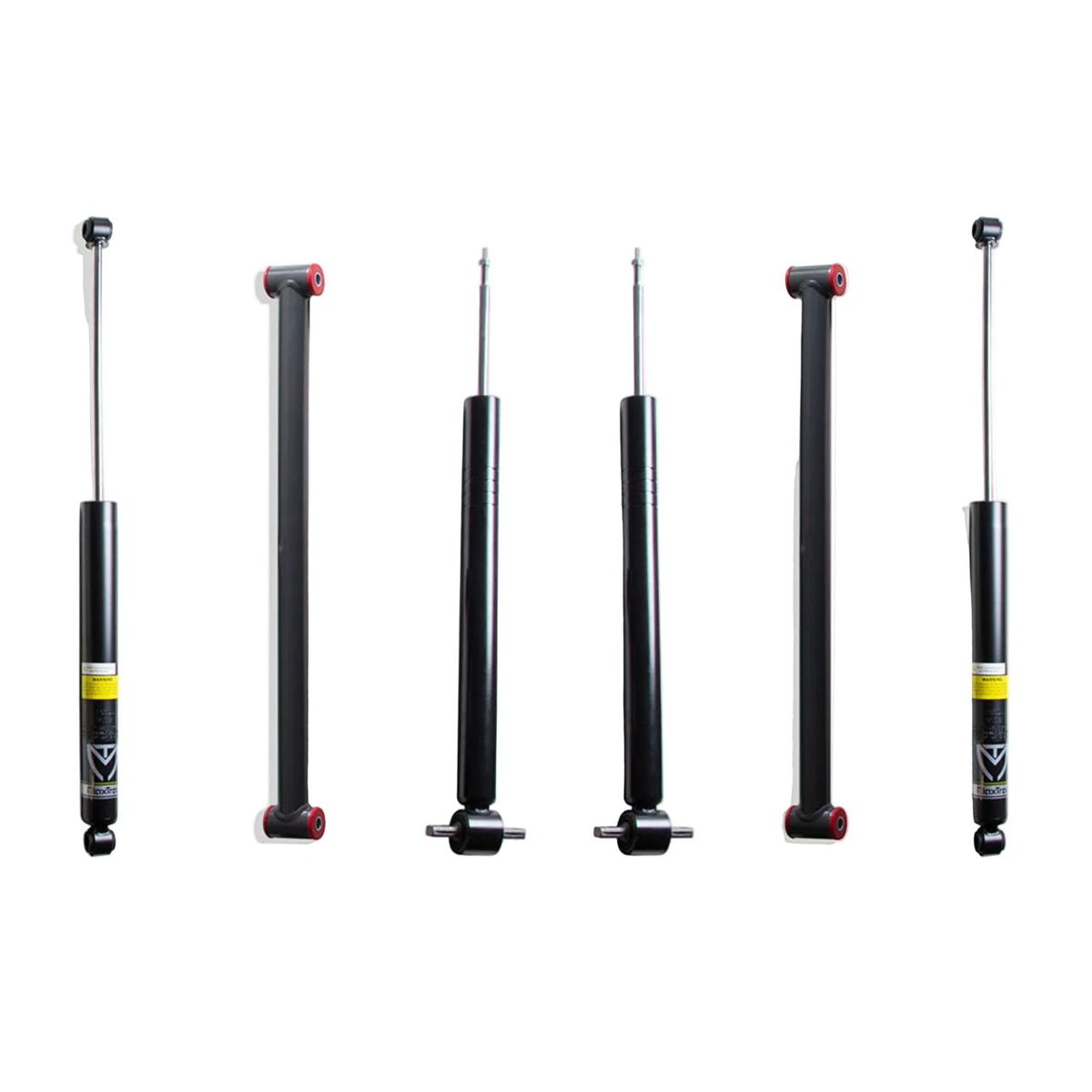 MaxTrac 631971 front struts and 3200LL-4 rear shocks | GM 1500 Box 4 components for 7 to 10 inch suspension lift | 2019-2026 Silverado Sierra kicker bars and brackets | Silverdo Seirra suspention lift strut shock box