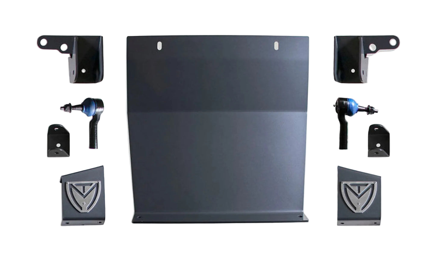 GM 1500 Box 3 skid plate and hardware for 7 to 10 inch lift | 2019-2026 Silverado 2WD MaxTrac suspension components | Sierra 1500 sway bar relocation brackets and skid plate | Silverdo Seirra suspention lift braket hardware
