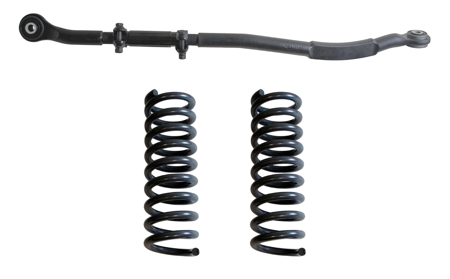 2014-2026 Ram HD 4WD diesel front suspension components | MaxTrac adjustable trac bar and front lift coil springs | Ram 2500 3500 diesel 2.5 inch coil spring lift components | MaxTrac 947200-6 Ram HD Box 1 lift suspension kit