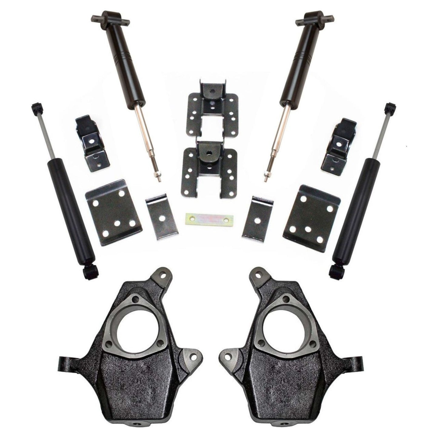 MaxTrac K331336S Adjustable 3/5 or 4/6 Drop Kit for 2014–2016 Silverado/Sierra 1500 Cast Steel