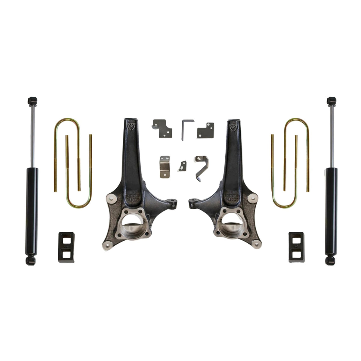 2025-2026 GM 1500 2WD suspension lift | MaxTrac K880232 front lift spindles and rear blocks | Silverado Sierra lift kit with 2650LL-4 rear shocks | MaxTrac 3.5 front 2 inch rear lift for 35 inch tires