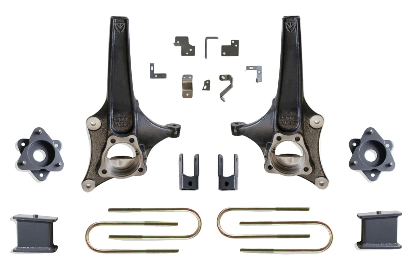 GM 1500 Adaptive Ride lift kit with spindles | MaxTrac lift spindles blocks and U-bolts | K880264MR Silverado Sierra suspension lift