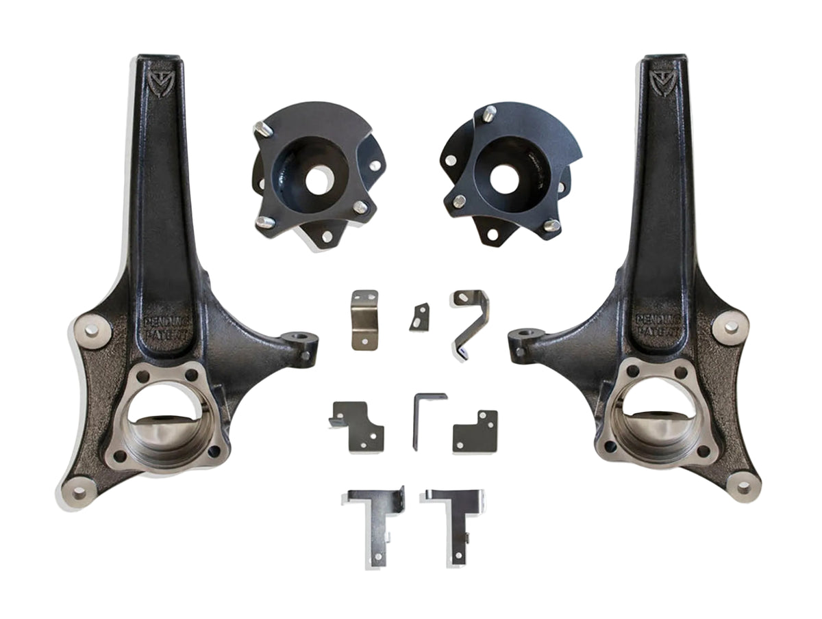 2021-2026 Tahoe Suburban Yukon 2WD lift kit | MaxTrac lift spindles MagneRide sensor brackets and rear strut spacers | GM SUV 3.5 front 2 rear MagneRide suspension lift | MaxTrac K880832MR lift kit for up to 35 inch tires