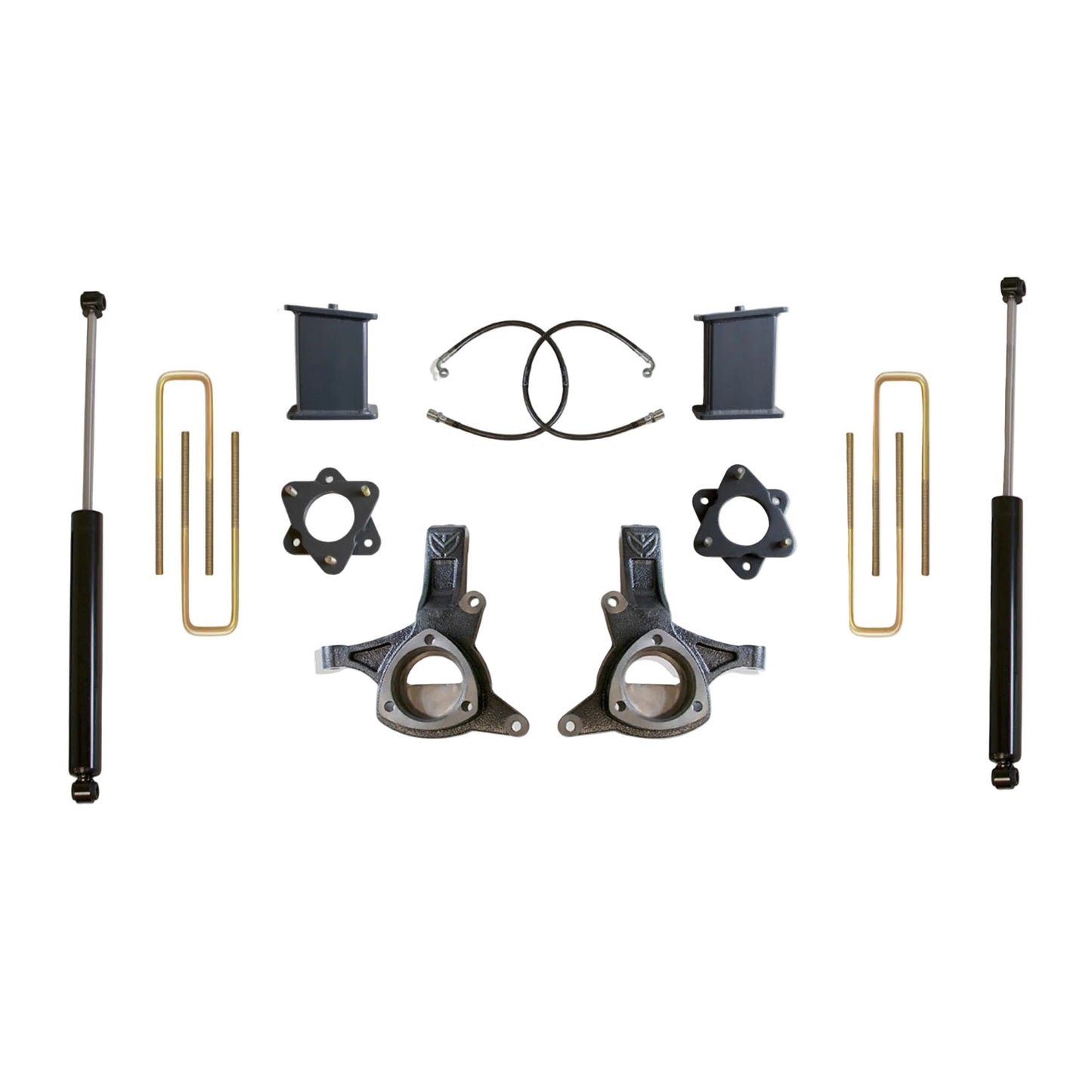 MaxTrac Sierra 1500 lift kit with rear shocks | Max Trac 7.5 inch suspension lift for cast steel control arms | 2007-2016 Silverado Sierra lift kit