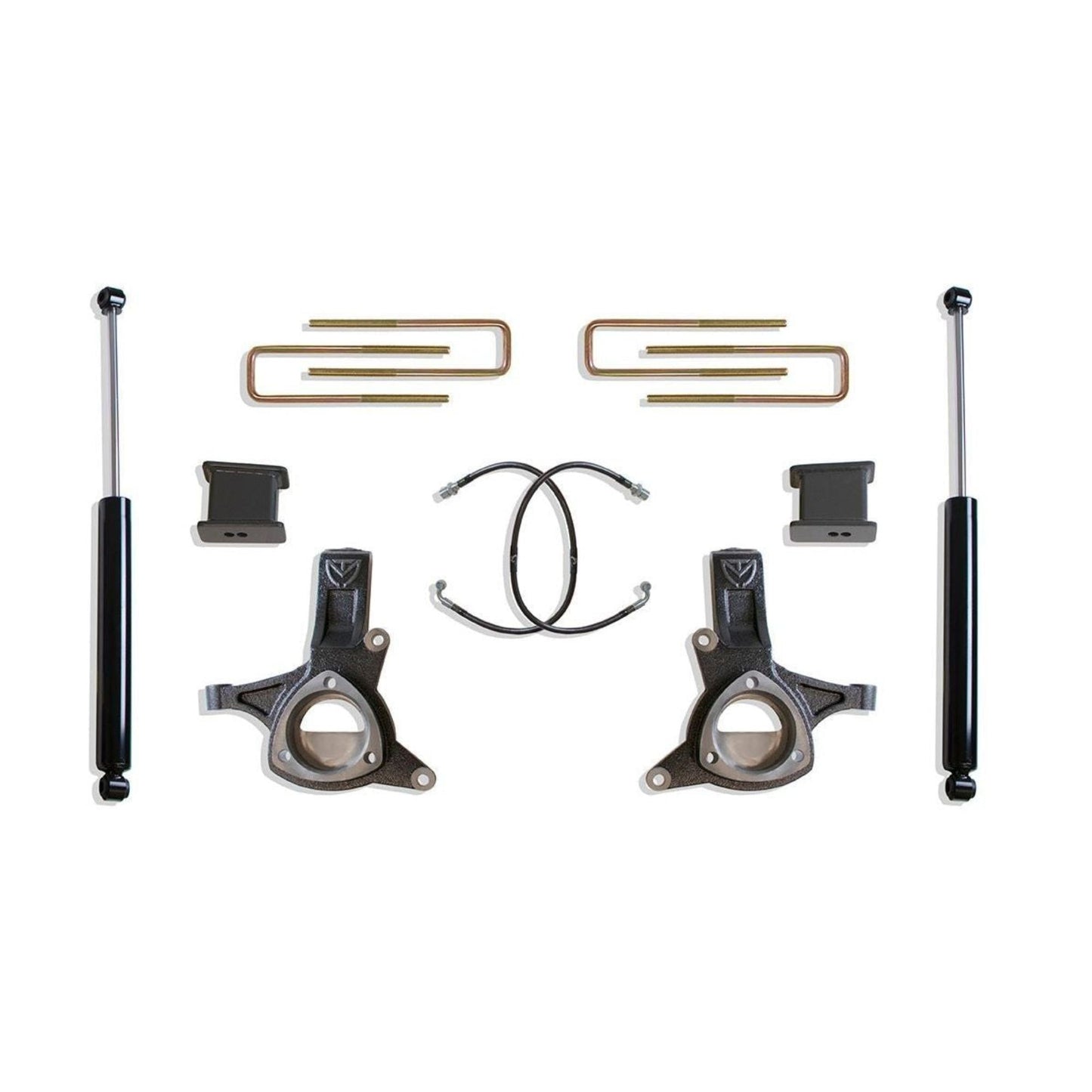 MaxTrac K881753 5"/3" Lift Kit for 2016–2018 Chevy Silverado & GMC Sierra 1500 2WD with stamped steel/aluminum arms