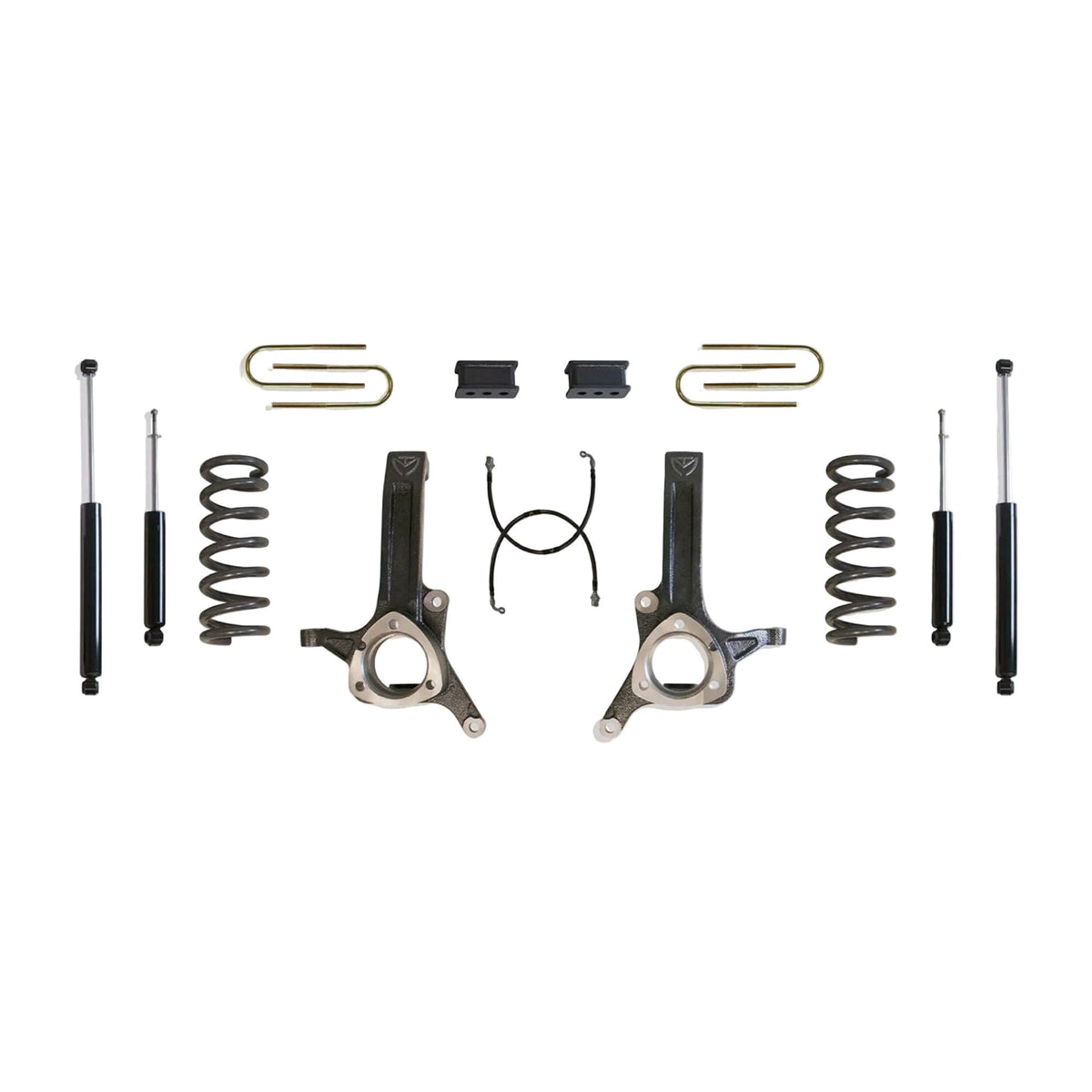 MaxTrac K882262 6"/2.5" Lift Kit for 2003–2008 Ram 2500/3500 & 1500 Mega Cab 2WD HEMI with coils, spindles, lift blocks, U-bolts, brake lines, and shocks