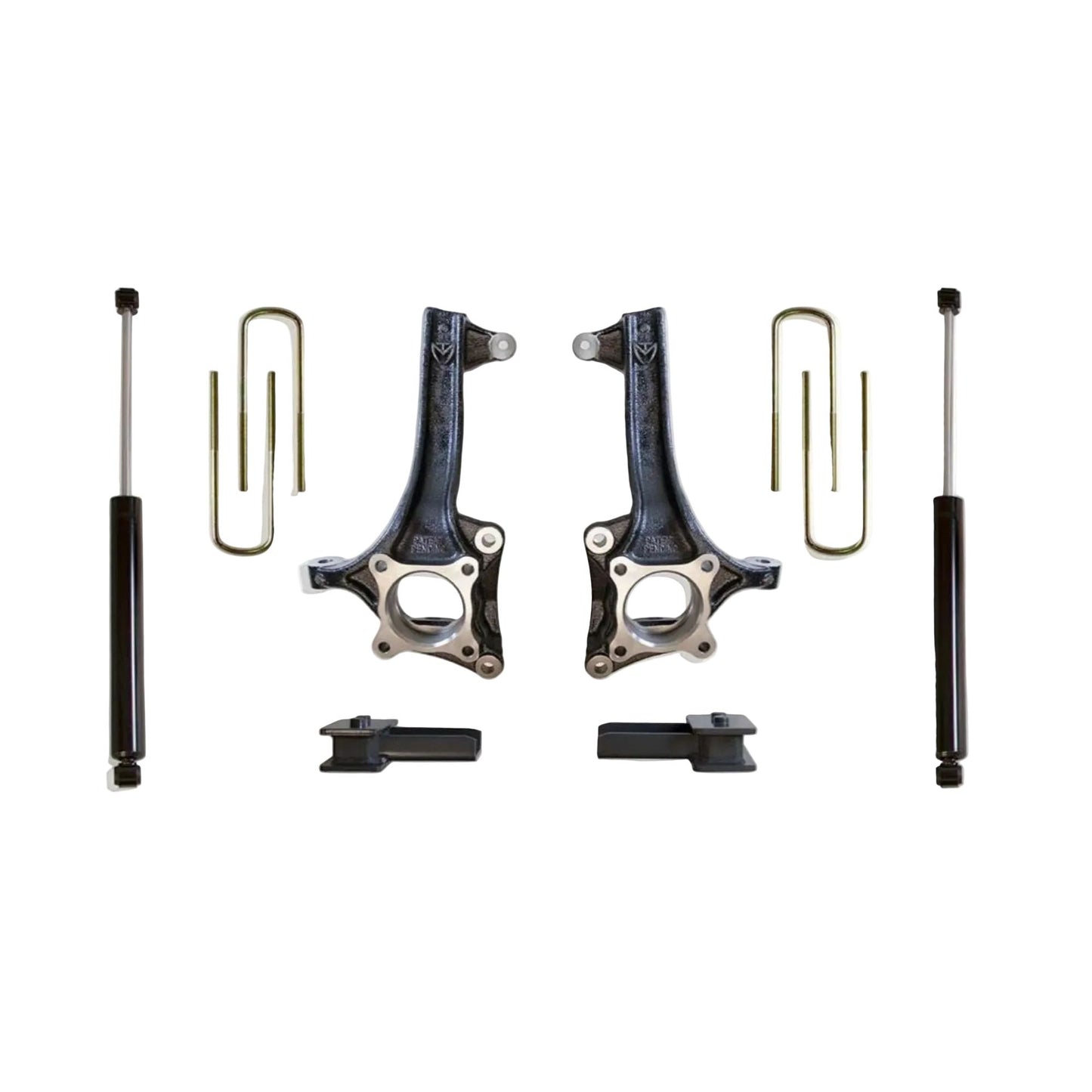 MaxTrac lift kit with spindles blocks U-bolts and rear shocks | Max Trac F-150 suspension lift | Ford F-150 4 inch lift with 33 inch tire clearance