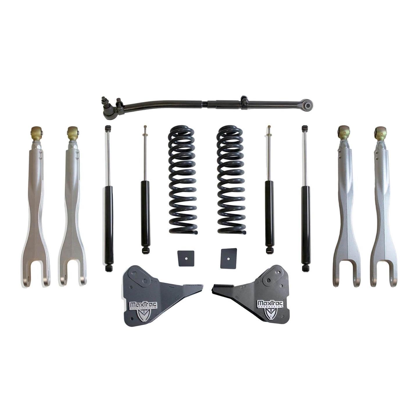 MaxTrac forged aluminum 4-link lift kit | Ford Super Duty 2.5 lift kit with MaxTrac shocks | Max Trac K944325L