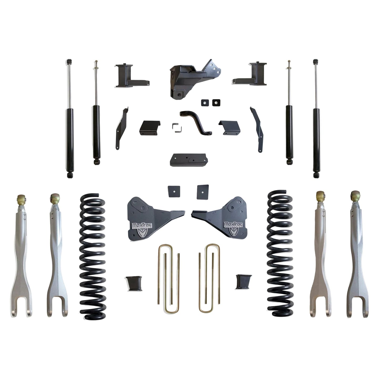 MaxTrac forged aluminum 4-link Super Duty lift kit | Ford Super Duty 8 inch lift with MaxTrac shocks | Max Trac K944385L