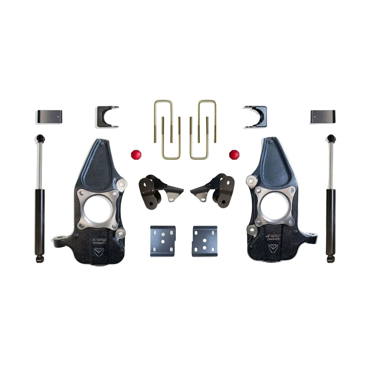 MaxTrac lowering kit with spindles flip kit hangers and rear shocks | Max Trac F-150 suspension lowering kit | Ford F-150 2 inch 4 inch drop kit