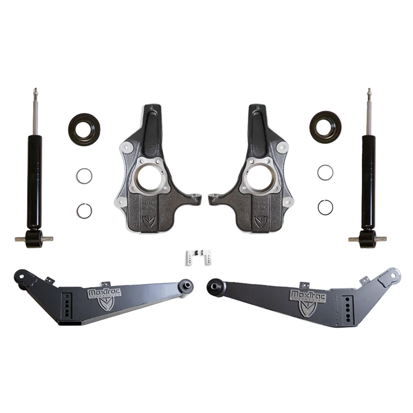 MaxTrac GM SUV lowering kit with adjustable rear control arms | Tahoe Yukon 3-4 suspension drop | Max Trac KS330834