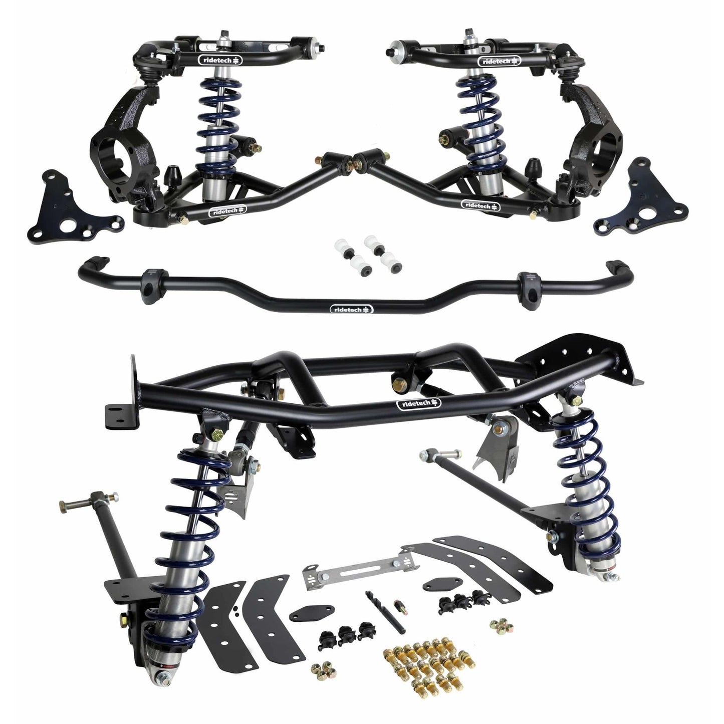 1969 camaro pro touring coil over setup | first gen camaro tall spindle suspension upgrade | camaro rear 4 link bolt on system