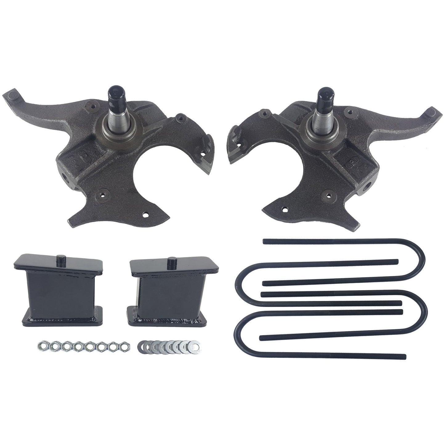 slamrite Drop Spindles & Fabricated Steel Blocks Kit Fits S10 2wd
