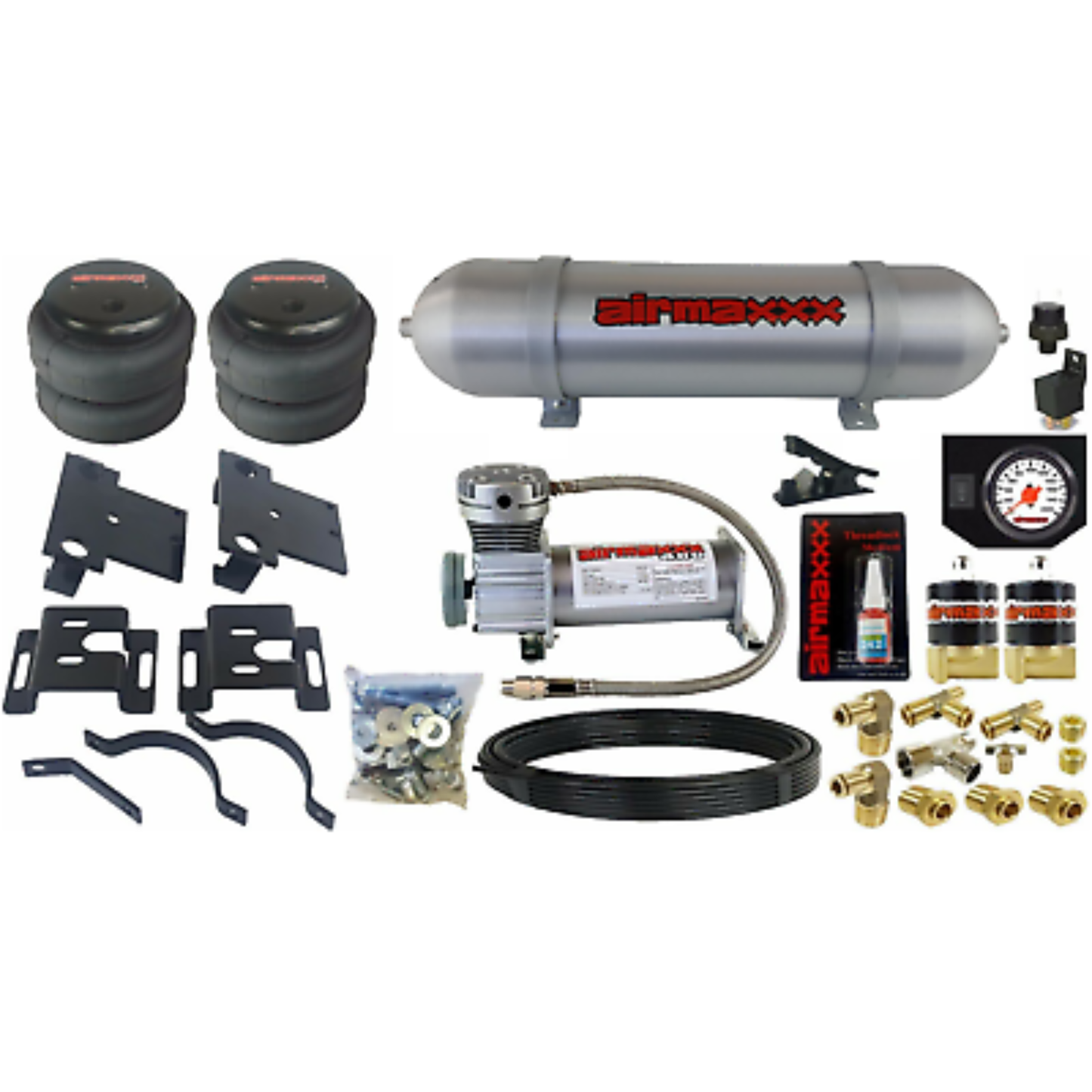 Tow Assist Air Bags Over Load w/In Cab Control For 2001-10 Chevy 8 Lug Truck