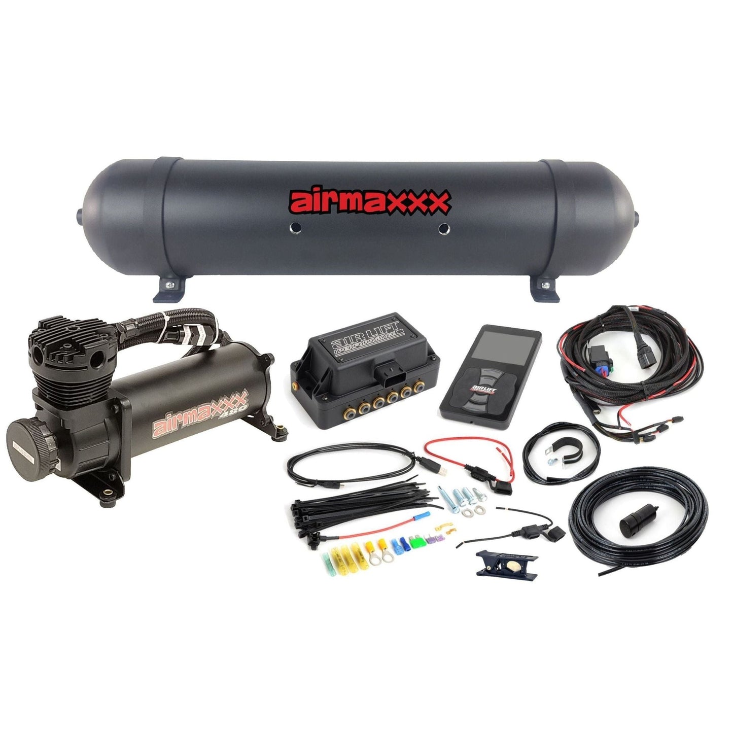 air lift 3p 27685 kit with black 480 compressor 7 port aluminum tank