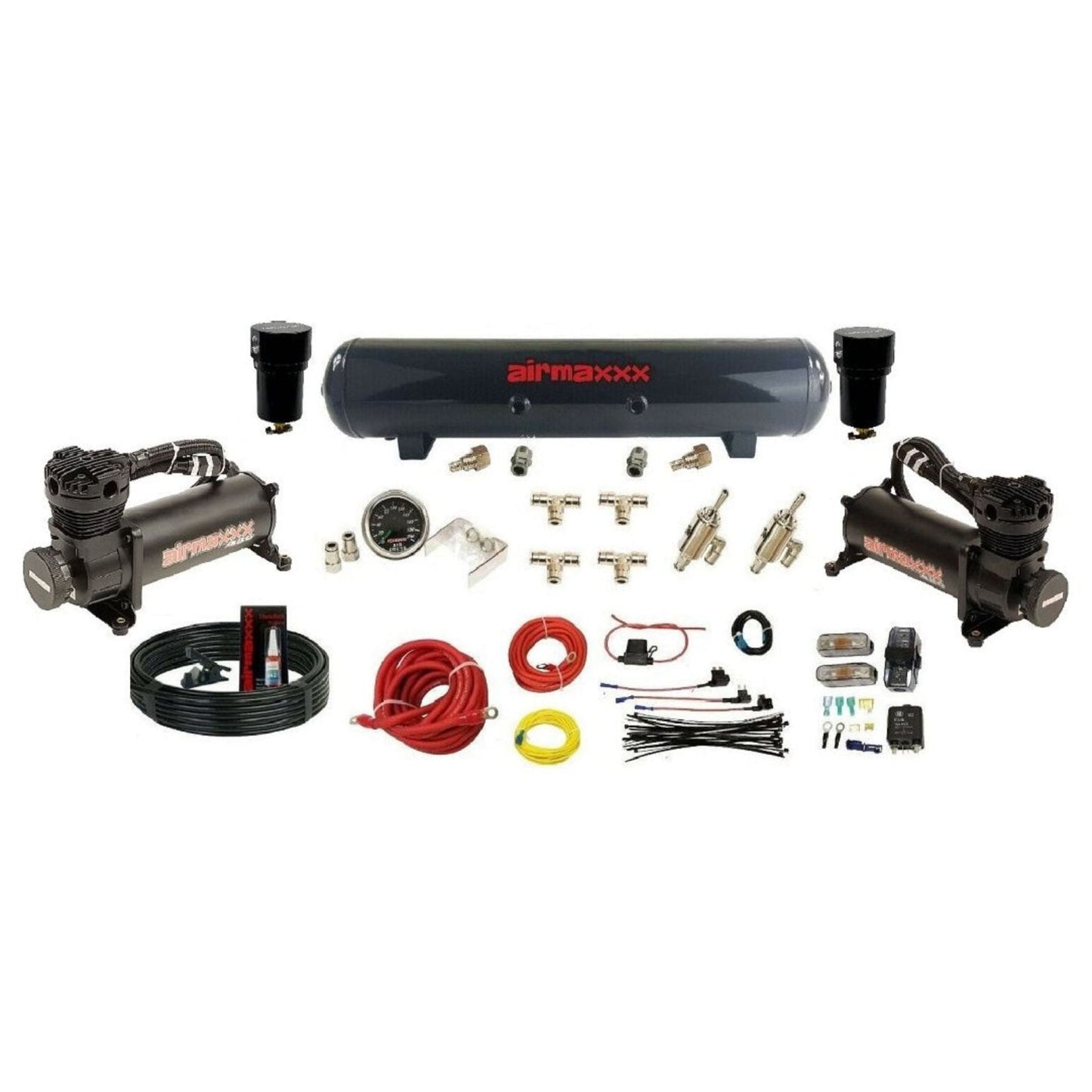 airmaxxx 480 black compressors steel tank with 1 switch and install kit